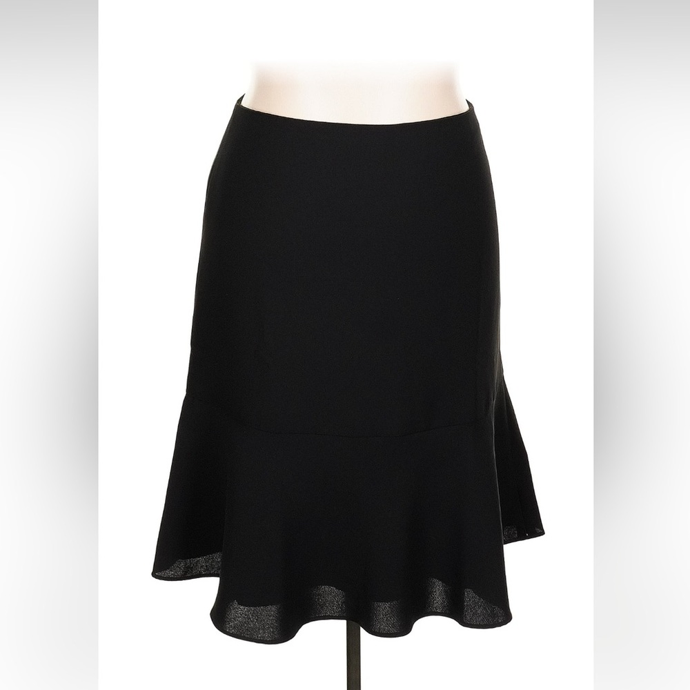 NWT Talbots size 18 black flounce hem skirt business casual classic neutral